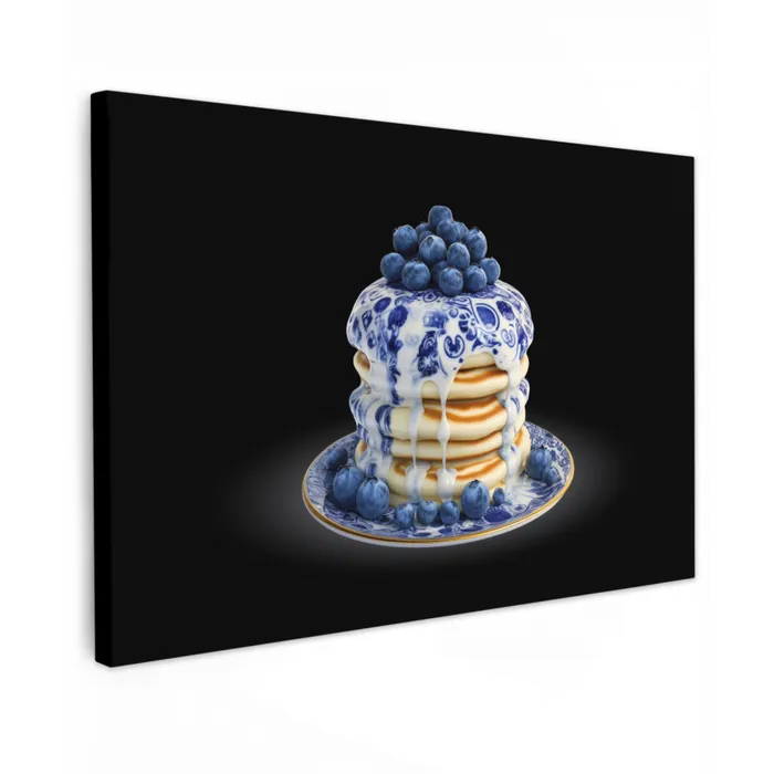 Pannenkoeken - Blauwe Bessen - Bord Tuinposter op houten frame 2 cm dik klein -3d
