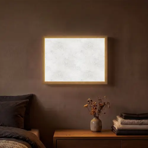 Lichtgrijs - Betonstructuur - Subtiel Light Box met batterij (Wandlamp) middel 907 -sfeer4