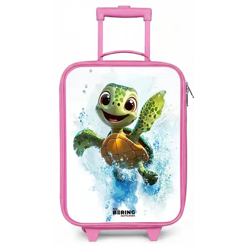 Schildpad - Water - Groen Kinderkoffer - Roze klein -zz3dotto