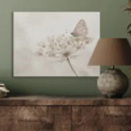 Vlinder - Bloem -Natuur - Beige PET vilt klein -sfeer2