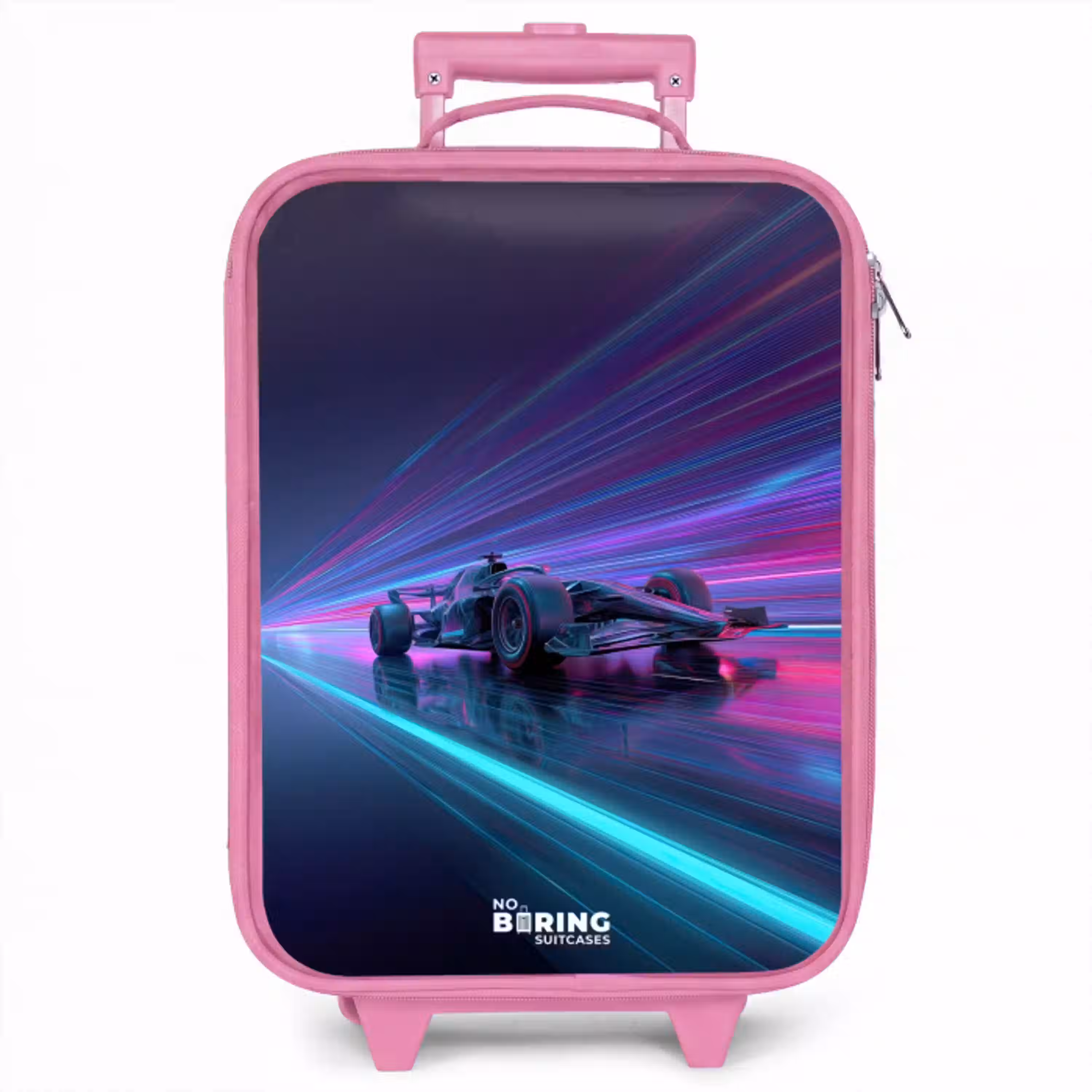 Neon - Raceauto - Lichtstrepen - Paars Kinderkoffer - Roze klein -zzz_website3d