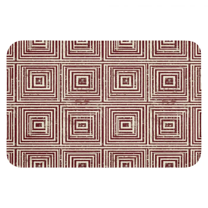 Geometrisch - Patroon - Rood WCmat klein 1009 -3d
