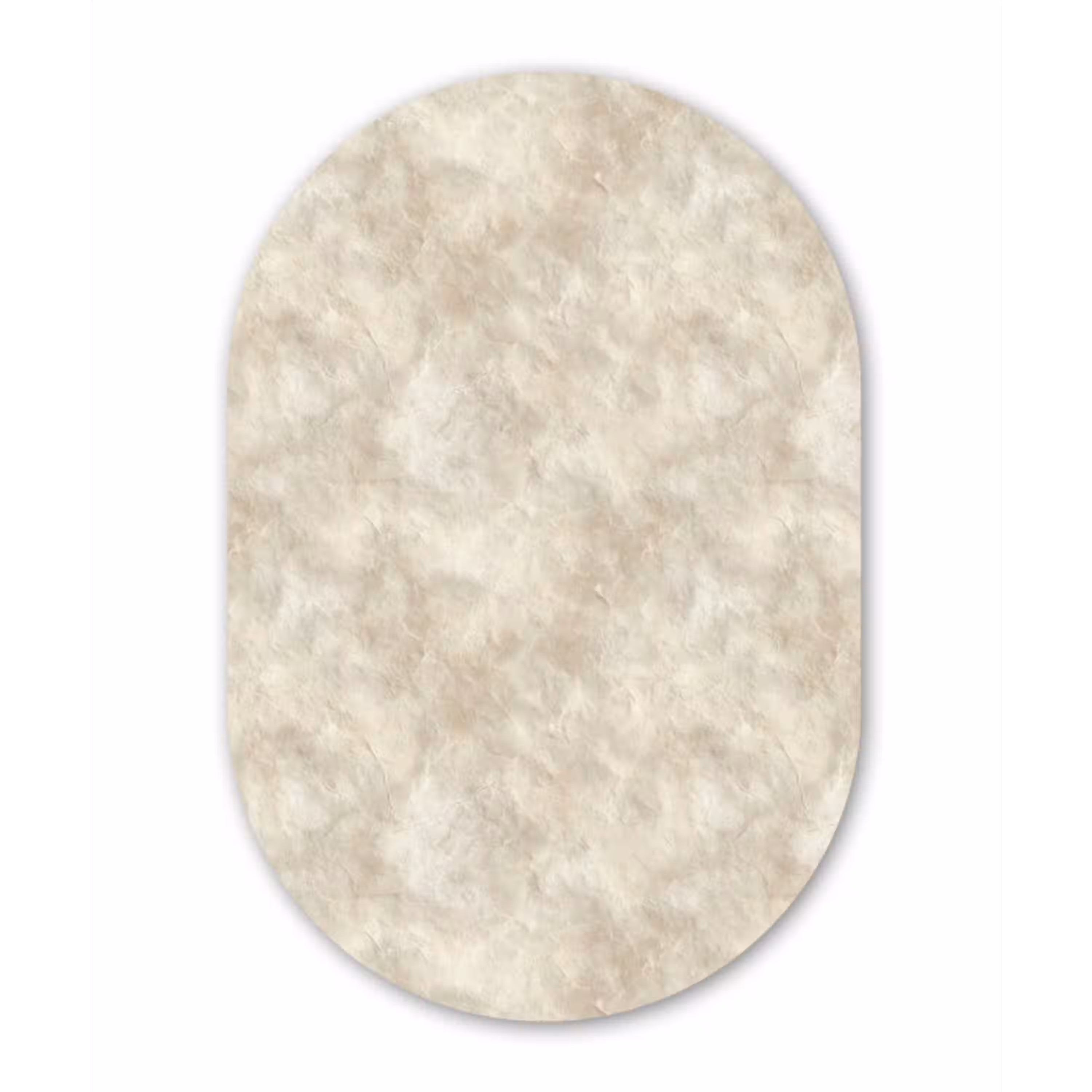 Beige - Reliëfstructuur - Natuursteen Wandcirkel Ovaal Aluminium middel 839 -3d