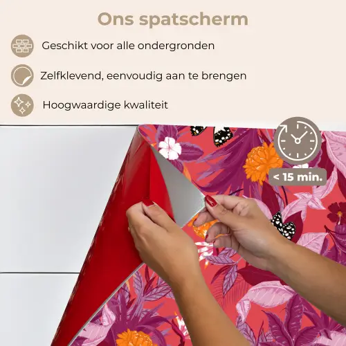 Zomer - Vlinder - Donker - Roze keuken achterwand spatscherm klein 900 -spatscherm_NL