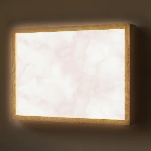 Wolkenstructuur - Roze - Marmer Light Box met batterij (Wandlamp) middel 907 -z3d_website