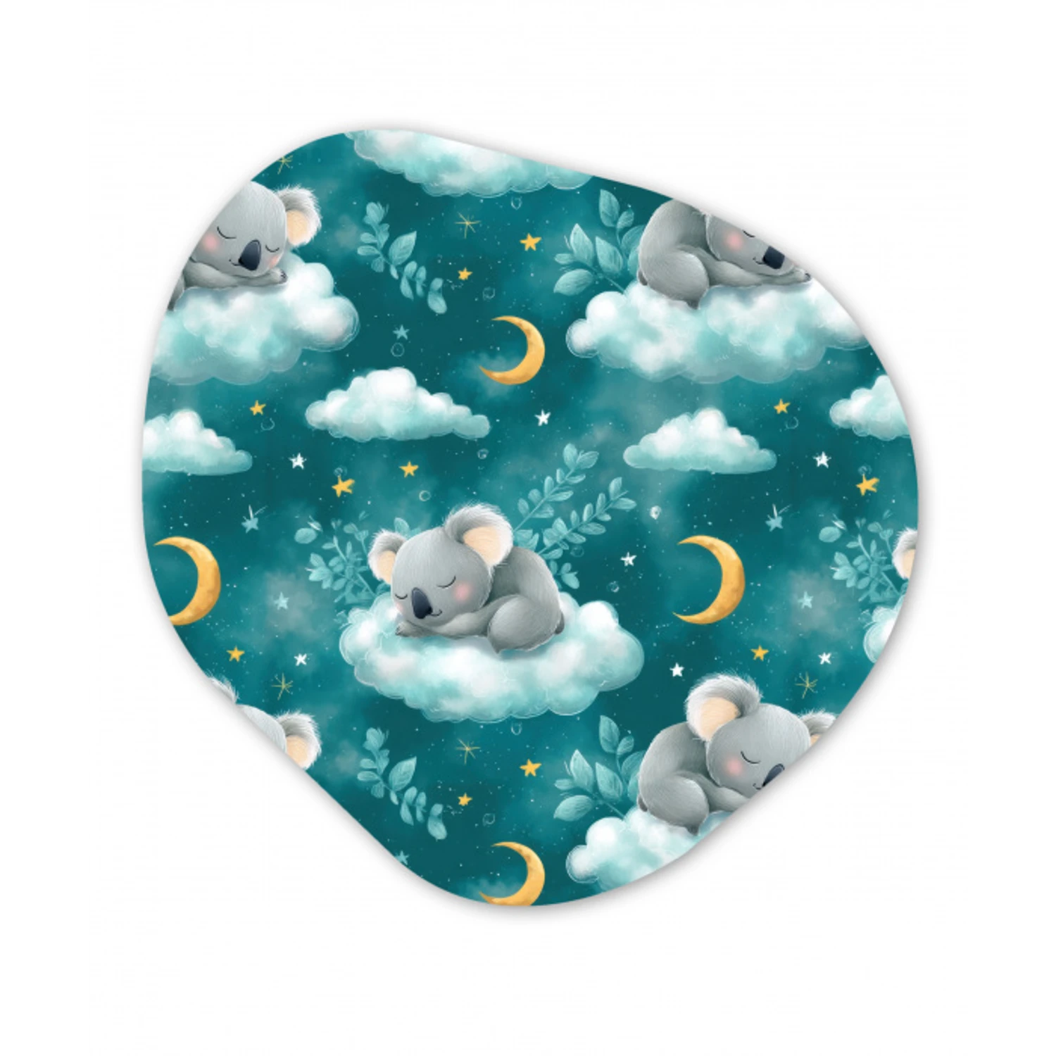 Koala's - Betoverend - Blauw Wandcirkel Organisch Aluminium middel 851 -3d
