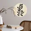 Minimalistisch - Tak - Bladeren - Zwart Wandcirkel behangsticker klein -sfeer3