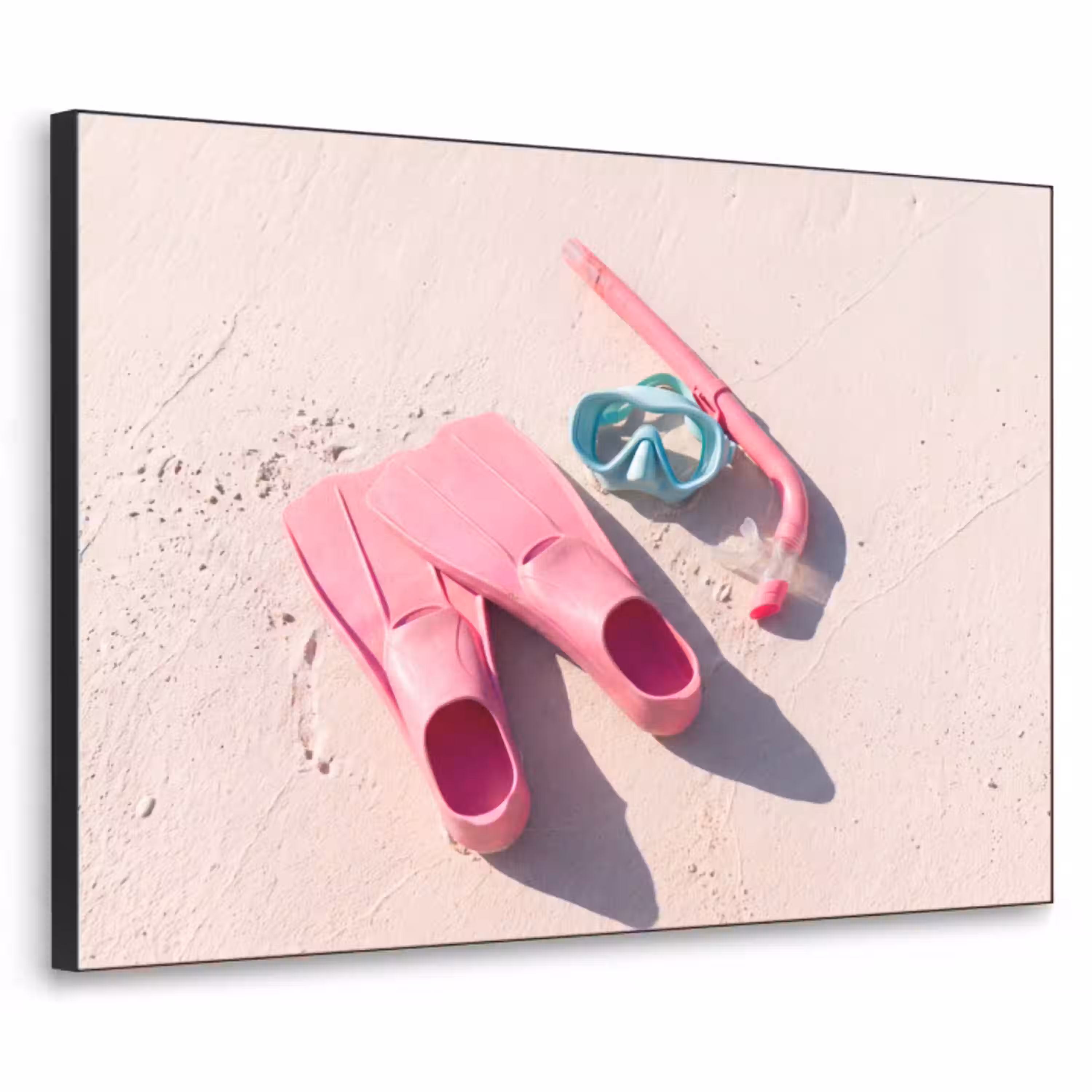 Snorkelset - Strand - Zomer - Roze Textielframe zwart klein -3d