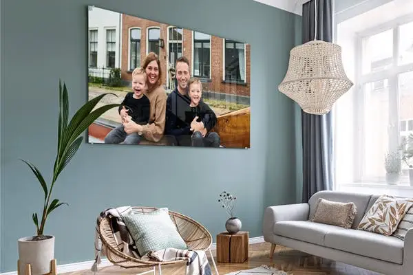 Foto op glas aan de muur