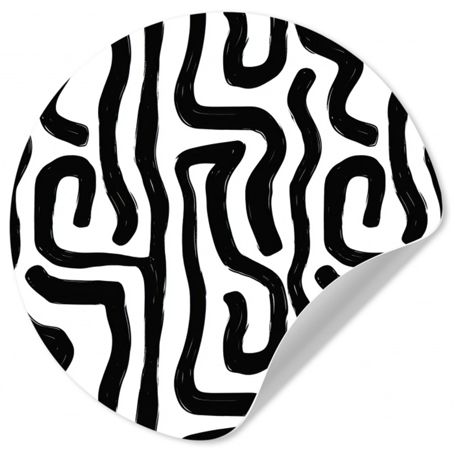 Modern - Lijnen - Zwart Wandcirkel behangsticker klein 186 -3d