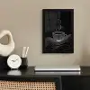 Lijntekening - Koffiekop - Zwart fotolijst zwart zonder passe partout klein -sfeer1