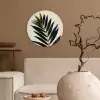 Palmblad - Donkere bladen - Subtiel Wandcirkel kunststof plaat 5mm dik klein -sfeer1
