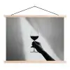 Lichtinval - Wijn - Rood - Glas textielposter latten blank klein -3d