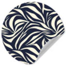 Bladvormen - Blauw - Patroon - Wit Wandcirkel behangsticker klein 186 -3d