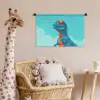T-Rex - Blauw - Wolken - Zonnebril Wandkleed katoen klein -wsfeer5_kind