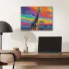 Giraffe - Savanna - Lucht - Gekleurd PET vilt klein -sfeer5