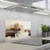Penseelstreken - Abstract landschap - Rust keuken achterwand spatscherm klein -3d_schuin