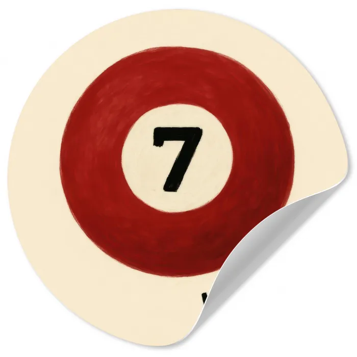 Cirkel - Zeven - Lucky - Rood Wandcirkel behangsticker klein -3d