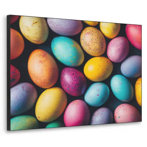 Kleurrijk - Paaseitjes - Spetters Textielframe zwart klein -3d