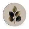 Beukenbladeren - Bruin - Groen - neutraal Wandcirkel aluminium klein -3d