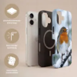 Roodborstje - Tak - Sneeuw - Winter - Levendig Toughcase MagSafe Apple iPhone 17 klein -USP_Lagen_NL
