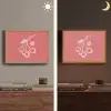 Lijnillustratie - Kersen - Tak - Wit Light Box met batterij (Wandlamp) middel -sfeer3