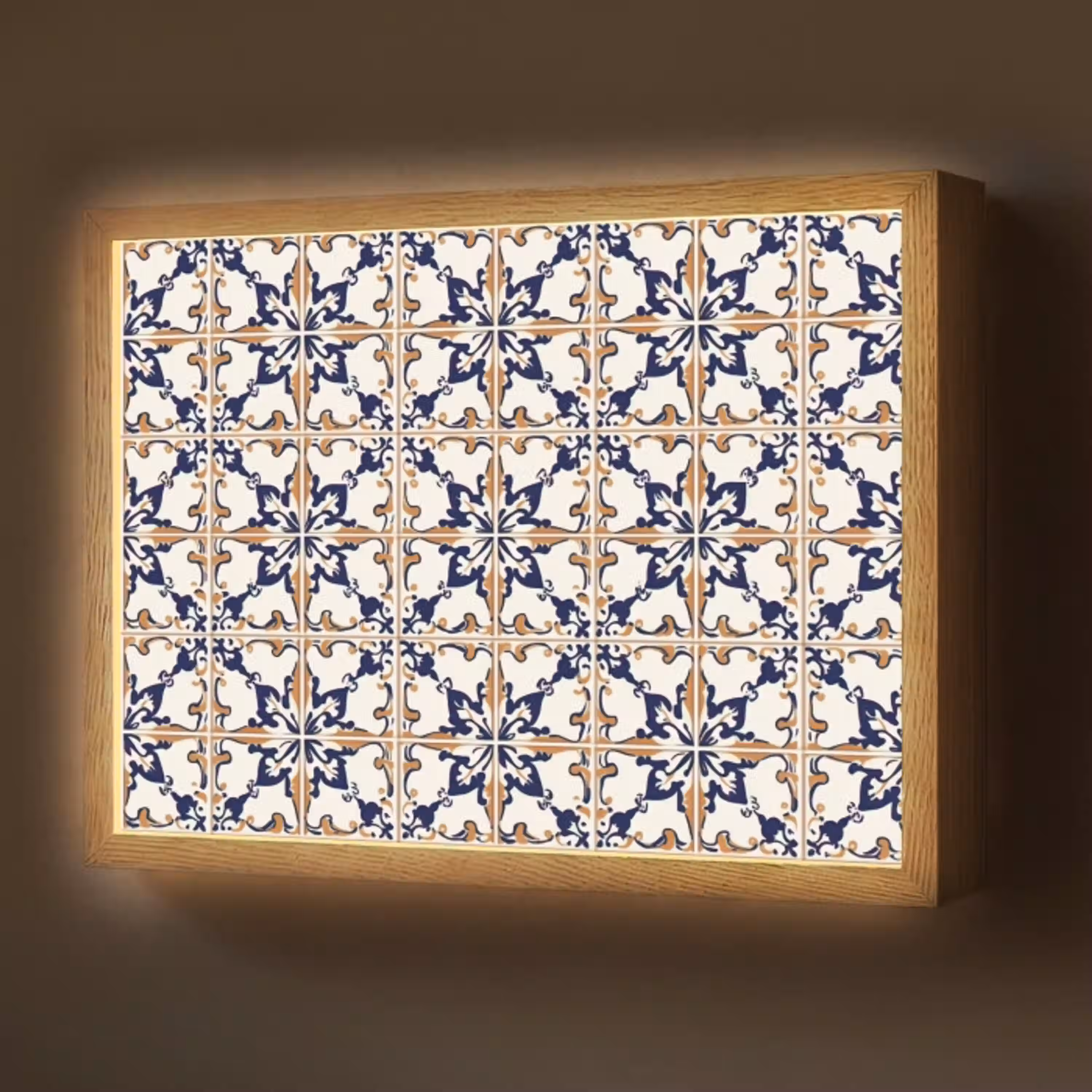 Klassiek - Patroon - Kleurrijk Light Box met batterij (Wandlamp) middel 907 -z3d_website