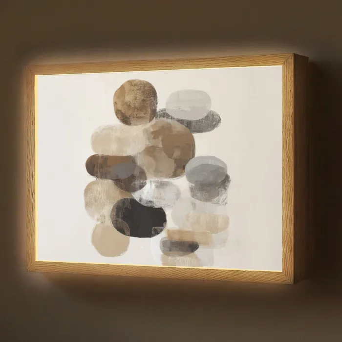 Ovaal - Kleurvlakken - Penseelstreken Light Box met batterij (Wandlamp) middel -z3d_website