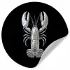 Kreeft - Zilver - Metallic - Luxe Wandcirkel behangsticker klein -3d