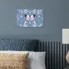 Vlinder - Bloemtakken - Lichtblauw poster papier klein -sfeer2