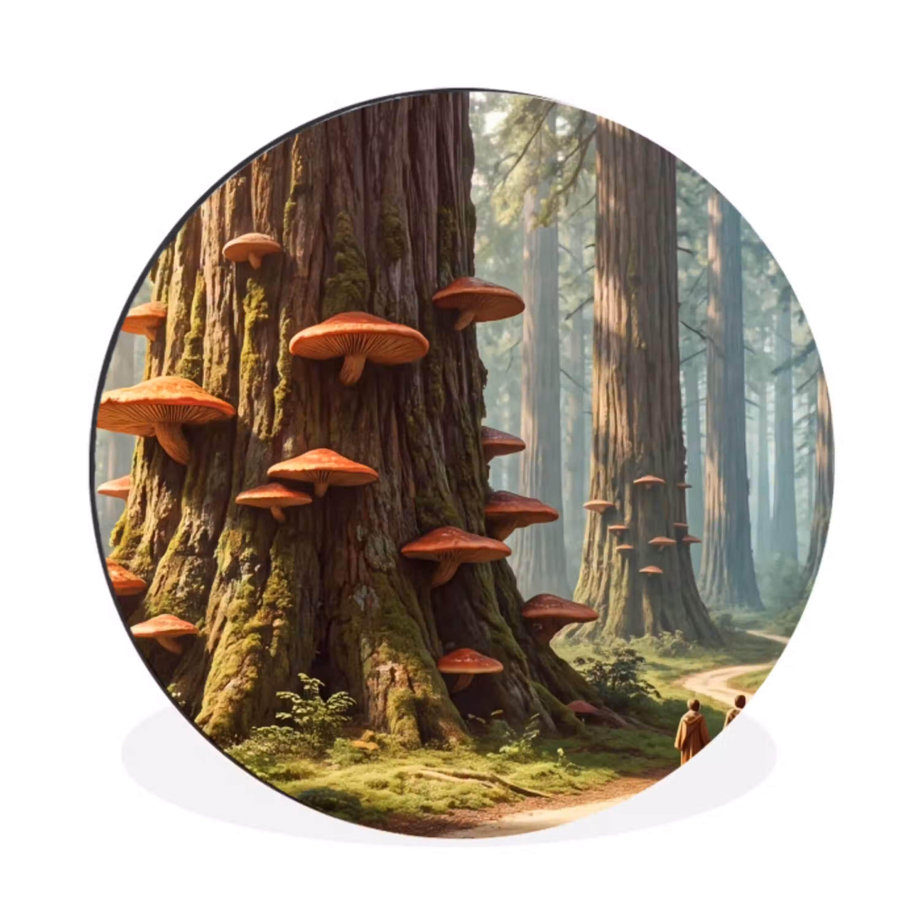 Bos - Bomen - Natuur Wandcirkel aluminium klein -3d