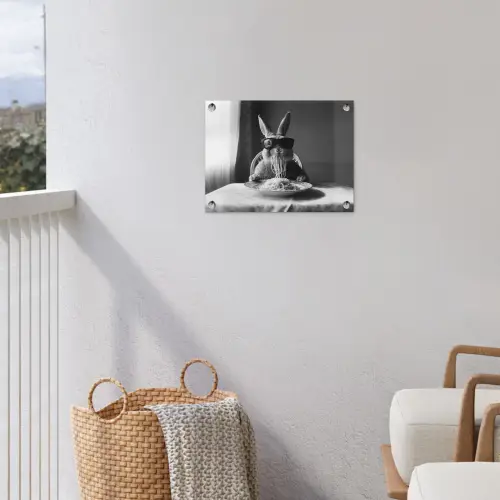Konijn - Bunny - Zonnebril - Tafelkleed - Pasta - Schattig tuinposter los doek klein -sfeer8