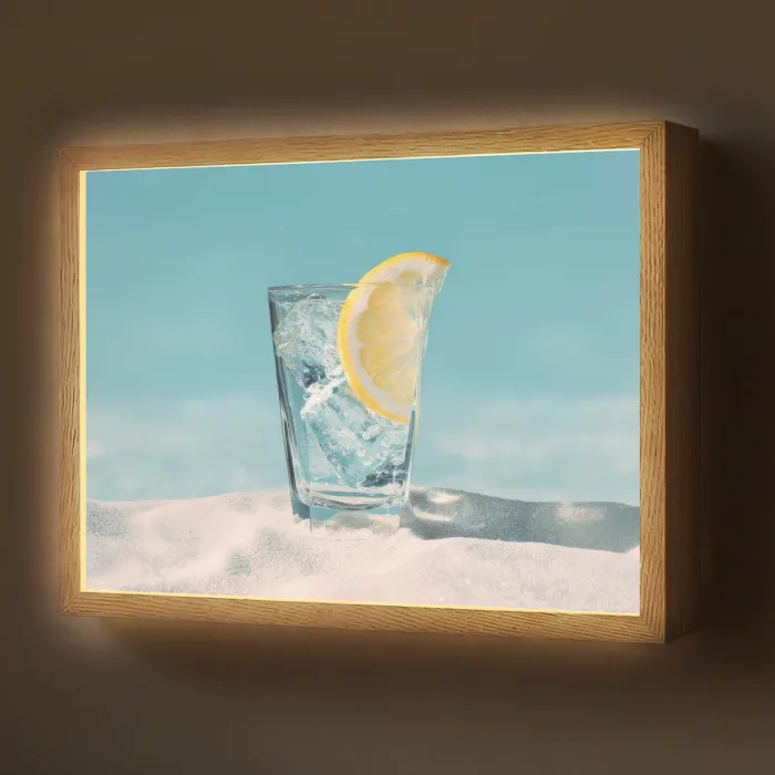 Glas - ijsblokjes - Citroen Light Box met batterij (Wandlamp) middel -z3d_website