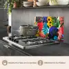 Bladeren - Vormen - Abstract - Kleurrijk keuken achterwand spatscherm klein -usp_FR