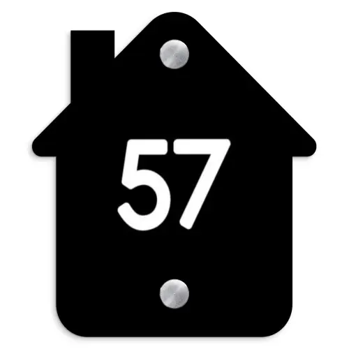 Zwart vlak - Traditioneel Naambord Huisje klein -3d