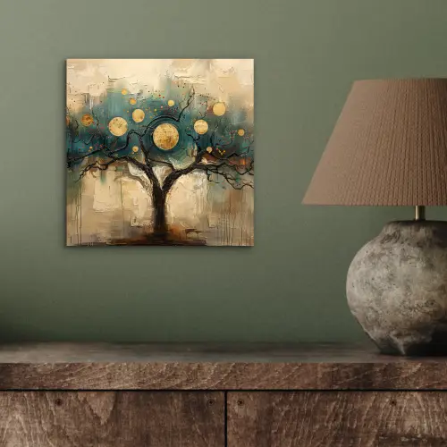 Boom - Kunst - Maan - Watercolor aluminium wit klein -sfeer2