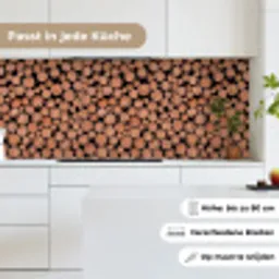 Houtblokken - Textuur - Patroon - Bruin - Rustiek keuken achterwand 2 middel -sfeer4_DE
