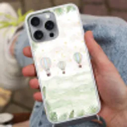 Aquarel - Luchtballonnen - Pastel Hoesje iPhone 16 Pro Max met koord klein -sfeer3