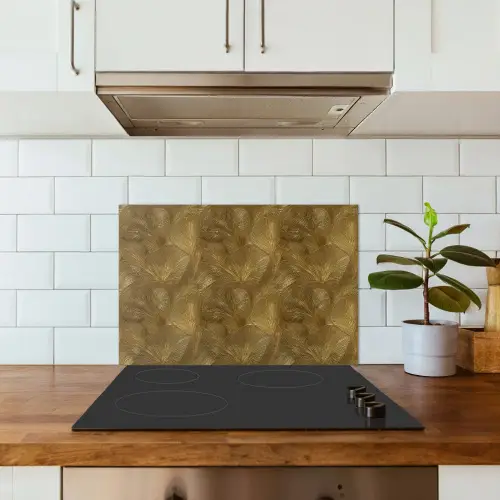 Organisch - Lijnen - Goud keuken achterwand spatscherm klein 900 -sfeer2