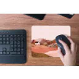 Heuvellandschap - Grafisch - Terracotta muismat rubber klein -toetsenbord