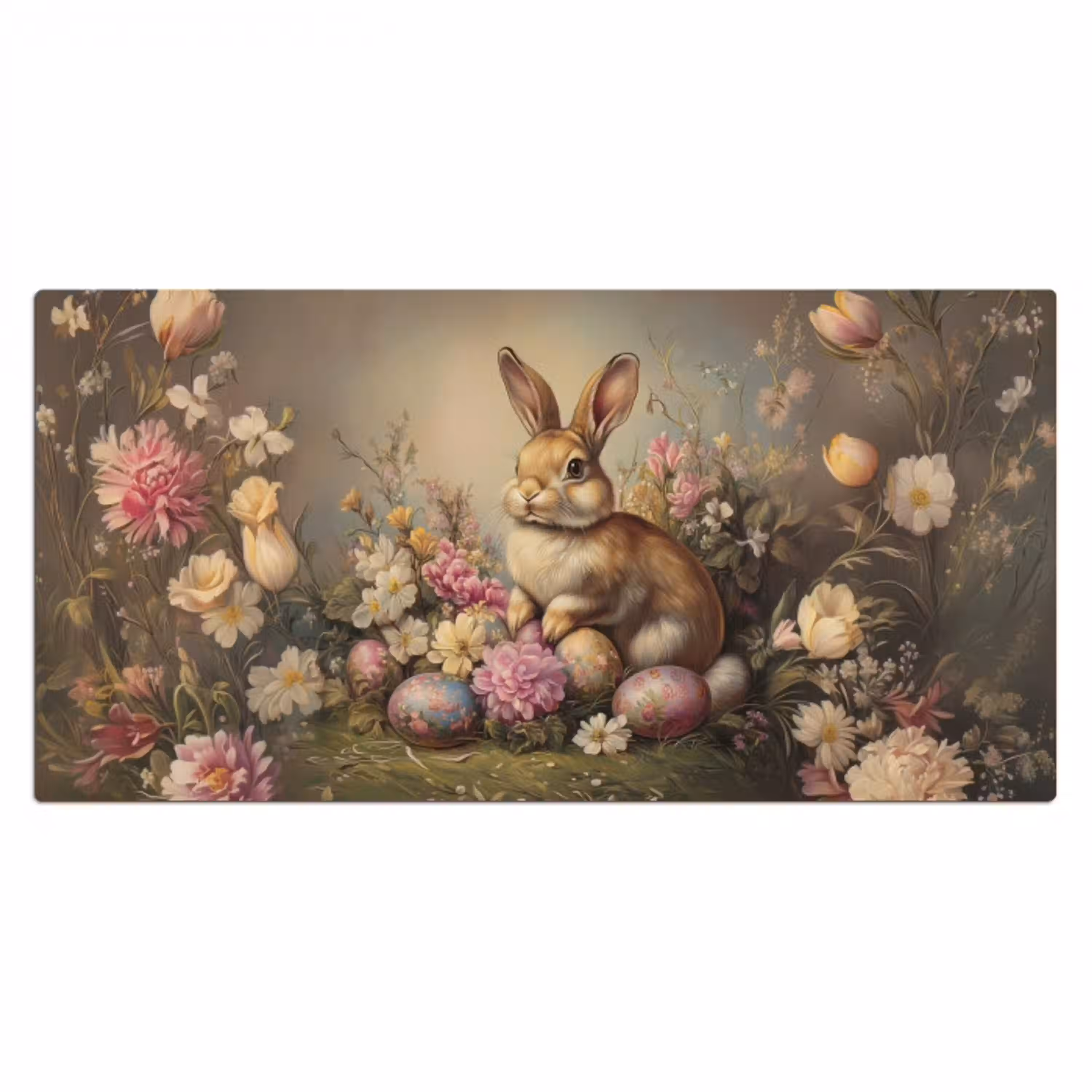Haas - Stilleven - Bloemen Muismat XXL klein -3d_leeg