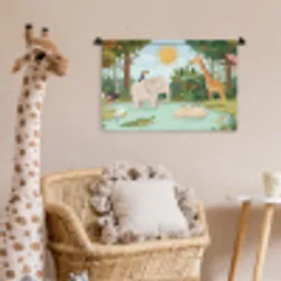 Jungle - Oase - Dieren - Kleurrijk Wandkleed katoen klein -wsfeer5_kind