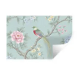 Vogel - Bloemen - Kleurrijk Muursticker klein -3d