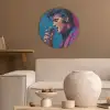 Zingende man - Glitterjas - Microfoon Akoestische PET Vilt - Rond klein -sfeer1