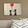 Street art - Banksy - Ballon - Graffiti - Retro canvas 2cm klein -sfeer3