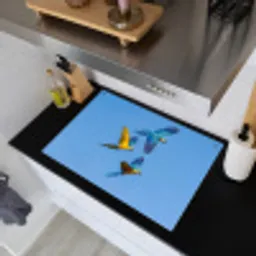 Papagaai - Vliegen - Blauw - Geel Inductie beschemer met haakjes klein -sfeer1