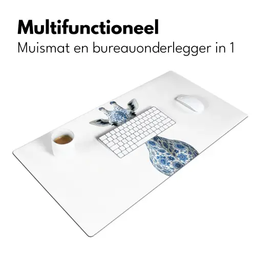 Giraffe - Delfts blauw - Dieren - Minimalistisch Muismat XXL klein -sfeer4