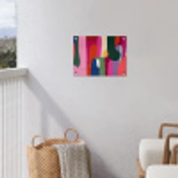 Kleurvakken - Recht - Rond - Abstract tuinposter los doek klein -sfeer8