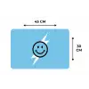 Smiley - Blauw - Bliksem Placemat vinyl groot -specs