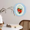 Aardbeien - Lijst - Rood - Geruit Wandcirkel plexiglas klein -sfeer4